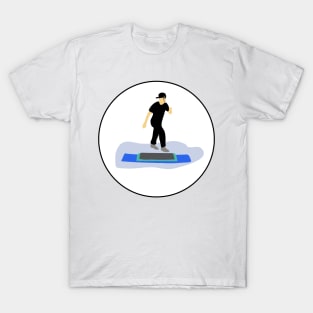 Step aerobics. Sport. Active lifestyle. Interesting design, modern, interesting drawing. Hobby and interest. Concept and idea. T-Shirt